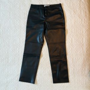 Mango Faux Leather Ankle Pants